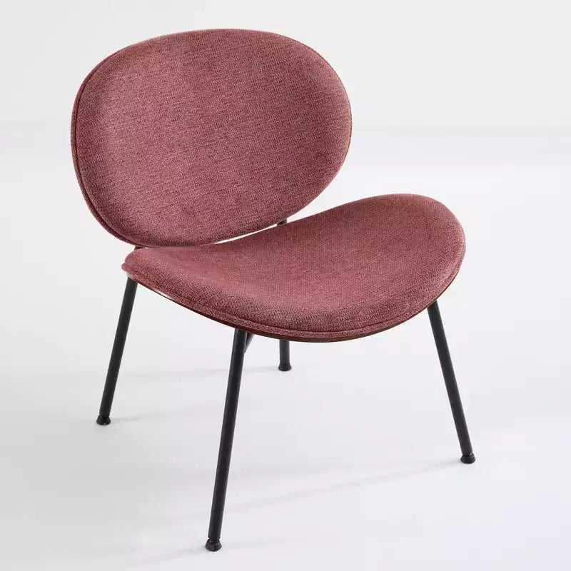 CLIHOME Chaise coquille moderne du milieu du siècle, chaise d'appoint trépied, chaise longue en cuir au fini noyer, dossier confortable