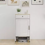 AndMakers Meuble d'appoint blanc antique de 99,9 cm de haut avec 1 tiroir