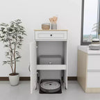 AndMakers Meuble d'appoint blanc antique de 99,9 cm de haut avec 1 tiroir