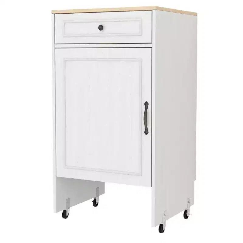 AndMakers Meuble d'appoint blanc antique de 99,9 cm de haut avec 1 tiroir