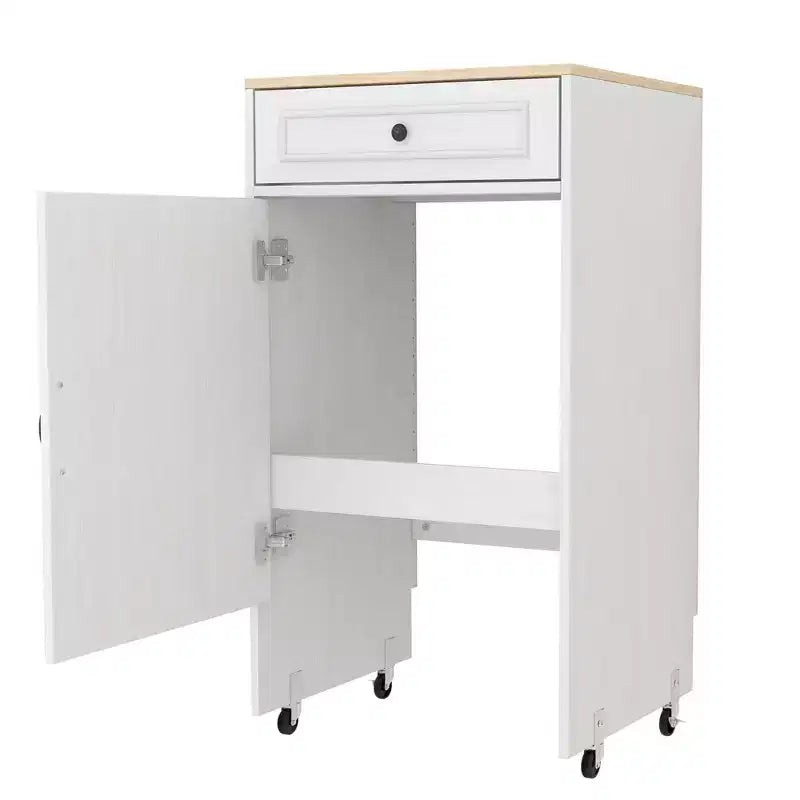 AndMakers Meuble d'appoint blanc antique de 99,9 cm de haut avec 1 tiroir