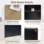 Meuble de cuisine haut Costway de 180 cm avec station de charge, support pour micro-ondes et portes Noir/Blanc