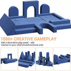 Canapé de jeu modulaire 22 pièces, ensemble de jeu en mousse d'escalade et de rampement, canapé sectionnel en velours lavable, canapé d'escalade convertible en mousse, chaise de sol en mousse