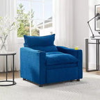 Chaise longue convertible 3-en-1, fauteuil d'appoint rembourré, canapé-lit escamotable une place avec dossier réglable et porte-gobelet - ModernLuxe