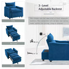 Chaise longue convertible 3-en-1, fauteuil d'appoint rembourré, canapé-lit escamotable une place avec dossier réglable et porte-gobelet - ModernLuxe
