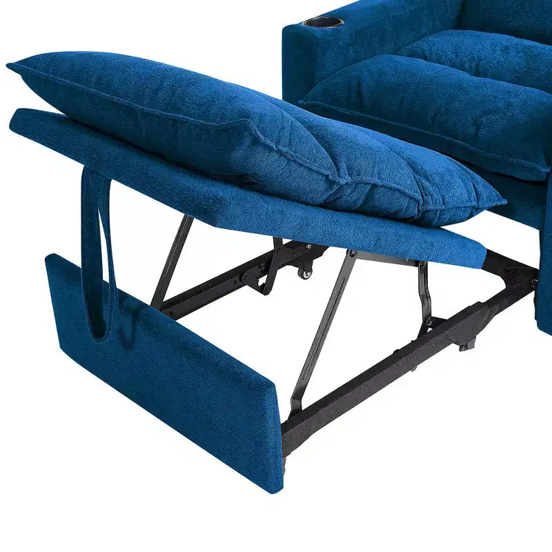 Chaise longue convertible 3-en-1, fauteuil d'appoint rembourré, canapé-lit escamotable une place avec dossier réglable et porte-gobelet - ModernLuxe