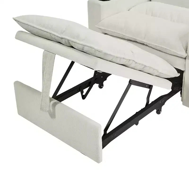 Chaise longue convertible 3-en-1, fauteuil d'appoint rembourré, canapé-lit escamotable une place avec dossier réglable et porte-gobelet - ModernLuxe