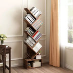8-Tier Industrial Bookshelf - Retro Open Bookcase for Living Room, Bedroom & Office