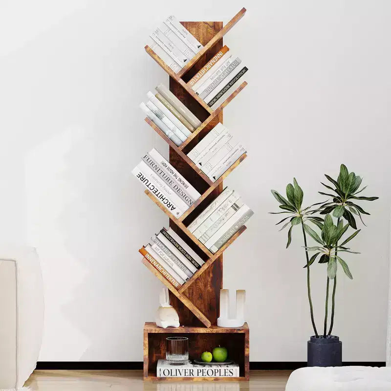 Étagère industrielle à 8 niveaux - Bibliothèque ouverte rétro pour salon, chambre et bureau