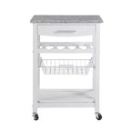22.5Chariot de service mobile de cuisine sur roulettes avec tiroir et panier de rangement coulissant