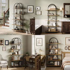 Étagère à livres pliable en métal à 5 niveaux 71, organisateur de rangement portable pour bibliothèque, présentoir autonome, étagère haute pour la maison, le bureau, le salon