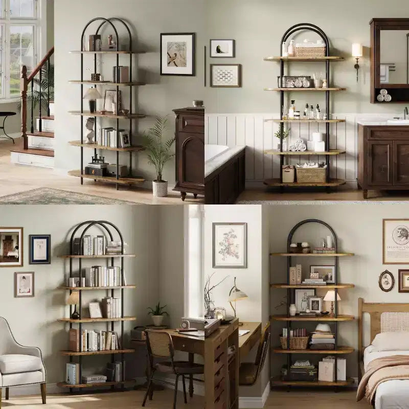Étagère à livres pliable en métal à 5 niveaux 71, organisateur de rangement portable pour bibliothèque, présentoir autonome, étagère haute pour la maison, le bureau, le salon