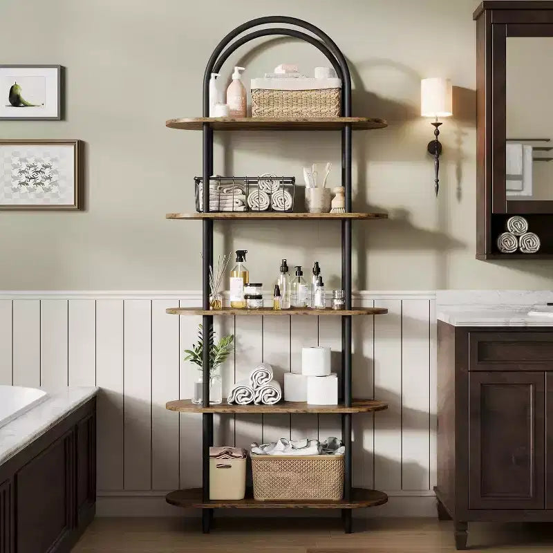 Étagère à livres pliable en métal à 5 niveaux 71, organisateur de rangement portable pour bibliothèque, présentoir autonome, étagère haute pour la maison, le bureau, le salon