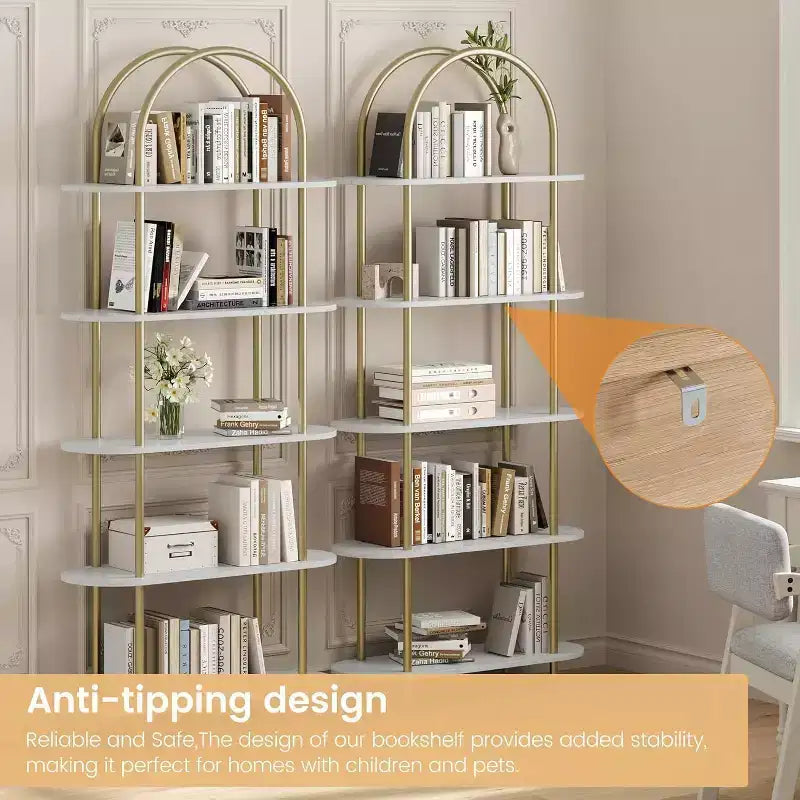 Étagère à livres pliable en métal à 5 niveaux 71, organisateur de rangement portable pour bibliothèque, présentoir autonome, étagère haute pour la maison, le bureau, le salon
