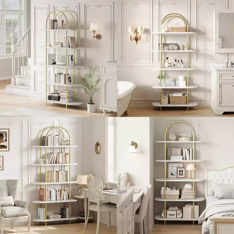 Étagère à livres pliable en métal à 5 niveaux 71, organisateur de rangement portable pour bibliothèque, présentoir autonome, étagère haute pour la maison, le bureau, le salon