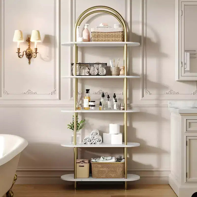 Étagère à livres pliable en métal à 5 niveaux 71, organisateur de rangement portable pour bibliothèque, présentoir autonome, étagère haute pour la maison, le bureau, le salon