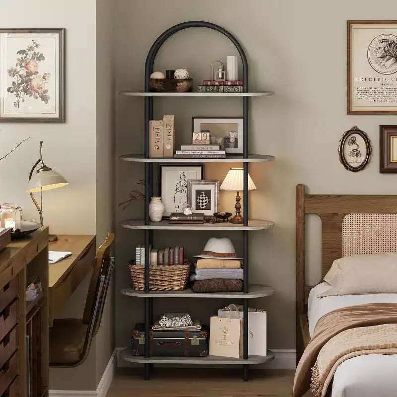 Étagère à livres pliable en métal à 5 niveaux 71, organisateur de rangement portable pour bibliothèque, présentoir autonome, étagère haute pour la maison, le bureau, le salon