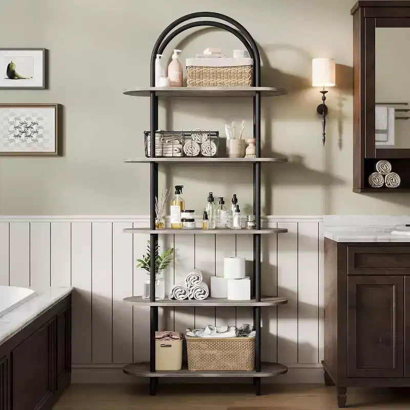Étagère à livres pliable en métal à 5 niveaux 71, organisateur de rangement portable pour bibliothèque, présentoir autonome, étagère haute pour la maison, le bureau, le salon