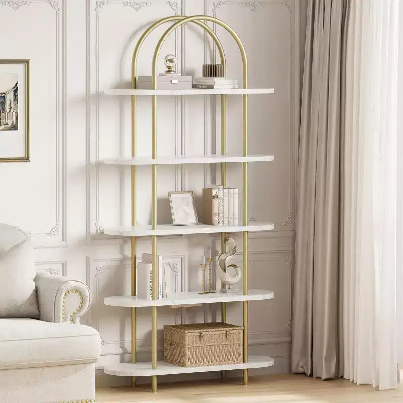 Étagère à livres pliable en métal à 5 niveaux 71, organisateur de rangement portable pour bibliothèque, présentoir autonome, étagère haute pour la maison, le bureau, le salon