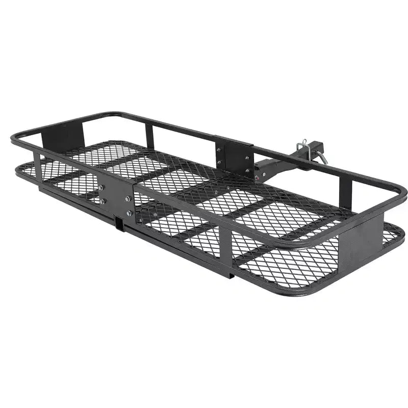 Porte-bagages, panier d'attelage pliable robuste de 90 kg - Support d'attelage de 5 cm pour camping en VUS/camion, acier inoxydable