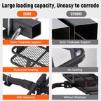 Porte-bagages, panier d'attelage pliable robuste de 90 kg - Support d'attelage de 5 cm pour camping en VUS/camion, acier inoxydable