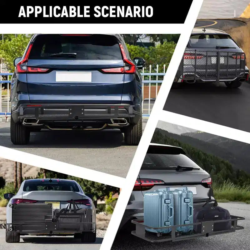 Porte-bagages, panier d'attelage pliable robuste de 90 kg - Support d'attelage de 5 cm pour camping en VUS/camion, acier inoxydable