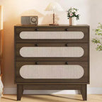 Commode à 3 tiroirs en rotin 31 - Armoire de rangement moderne pour chambre et salon