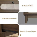Commode à 3 tiroirs en rotin 31 - Armoire de rangement moderne pour chambre et salon