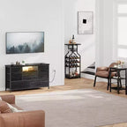 Meuble TV Acekool à 8 tiroirs avec prise, commode-console TV pour téléviseur de 50 pouces, pieds réglables, organiseur de rangement