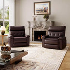 Fauteuil inclinable pivotant Acekool Oversized, large fauteuil inclinable manuel en cuir PU avec accoudoirs et dossier moelleux, pivotant à 360° pour salon, chambre, marron