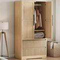Acekool Wooden Armoire Wardrobe Closet, 2 Door Freestanding Armoire Cabinet with Drawers, Shelves & Hanging Rod for Bedroom Storage