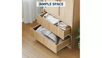 Acekool Armoire penderie en bois, armoire autonome à 2 portes avec tiroirs, étagères et tringle de suspension pour chambre à coucher