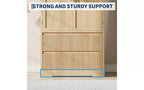 Acekool Armoire penderie en bois, armoire autonome à 2 portes avec tiroirs, étagères et tringle de suspension pour chambre à coucher