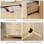 Commodes à 5 tiroirs, commodes de placard cannelées modernes, commode de rangement en bois
