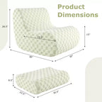 Pouf Costway avec repose-pieds, éponge haute élasticité, base antidérapante et housse en velours vert/marron