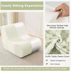Pouf Costway avec repose-pieds, éponge haute élasticité, base antidérapante et housse en velours vert/marron