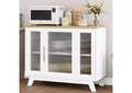 Buffet Cabinet, 36 Sideboard Buffet Storage Cabinet with Adjustable Shelves and Fluted Glass Door, Modern Coffee Bar, Table for Kitchen, Dining Room