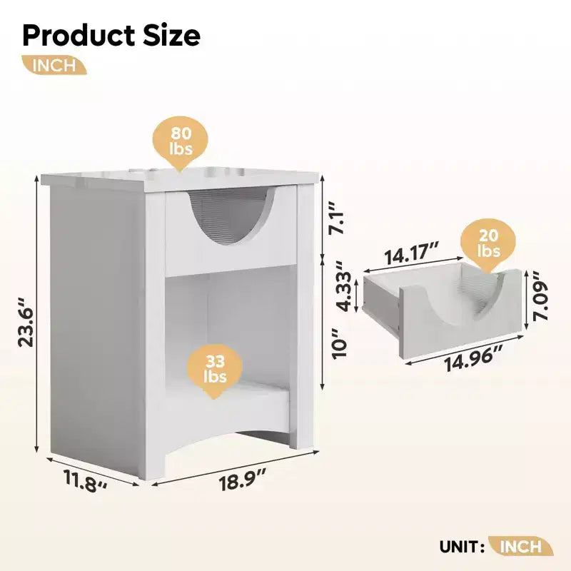 Bestier – Lot de 2 tables de chevet avec station de recharge, tables d'appoint LED modernes avec tiroir pour chambre à coucher et salon