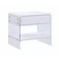 Chintaly Imports,Contemporary Wooden & Solid Acrylic Lamp Table w/ Drawer