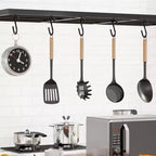 Îlot de cuisine mobile 42 po avec 3 étagères, support pour micro-ondes et 5 crochets, capacité de 181 kg