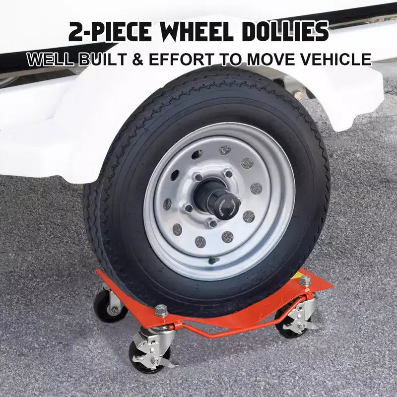 Diable à roulettes pour voiture, ensemble de 4 diables robustes de 2721 kg pour le déplacement de véhicules, compatibilité avec des pneus de 30,5 cm de largeur