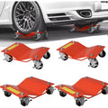 Car Dolly, Wheel Dolly Set - 4 Heavy Duty 6000 LBS Vehicle Dollies for Moving Cars, 12 Tire Width Compatibility