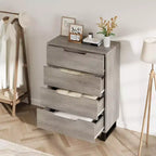4 commodes pour chambre à coucher, commode haute de 106 cm, meuble à tiroirs vertical autoportant avec rangement, commode de rangement en bois pour salon, couloir