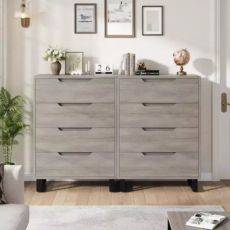 4 commodes pour chambre à coucher, commode haute de 106 cm, meuble à tiroirs vertical autoportant avec rangement, commode de rangement en bois pour salon, couloir