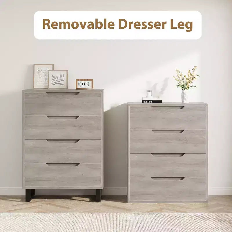 4 commodes pour chambre à coucher, commode haute de 106 cm, meuble à tiroirs vertical autoportant avec rangement, commode de rangement en bois pour salon, couloir