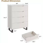 4 commodes pour chambre à coucher, commode haute de 106 cm, meuble à tiroirs vertical autoportant avec rangement, commode de rangement en bois pour salon, couloir