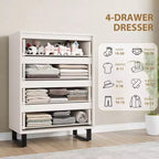 4 commodes pour chambre à coucher, commode haute de 106 cm, meuble à tiroirs vertical autoportant avec rangement, commode de rangement en bois pour salon, couloir