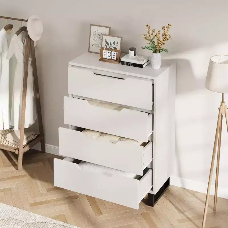 4 commodes pour chambre à coucher, commode haute de 106 cm, meuble à tiroirs vertical autoportant avec rangement, commode de rangement en bois pour salon, couloir