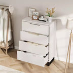 4 commodes pour chambre à coucher, commode haute de 106 cm, meuble à tiroirs vertical autoportant avec rangement, commode de rangement en bois pour salon, couloir