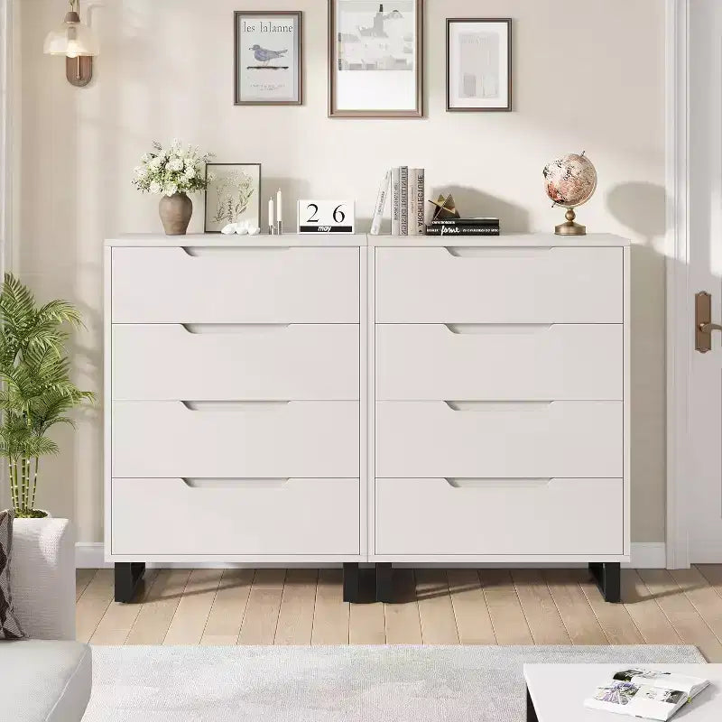 4 commodes pour chambre à coucher, commode haute de 106 cm, meuble à tiroirs vertical autoportant avec rangement, commode de rangement en bois pour salon, couloir